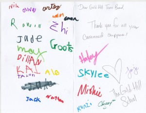 TU card from GH School inside